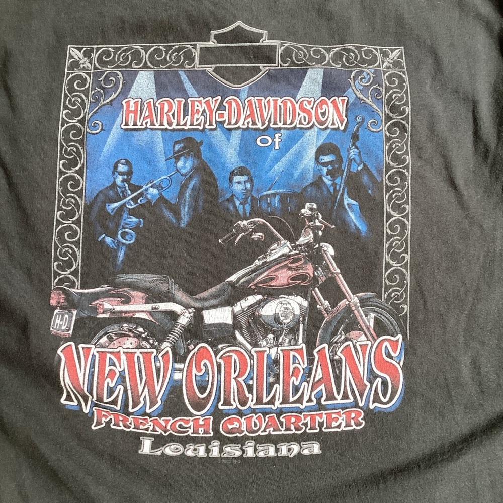 Harley-Davidson Flame Pocket New Orleans French Quarter Black Short Sleeve Tee